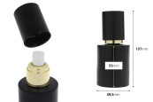 Матово черно стъклено шишенце 50 мл със златен спрей и матово черна капачка-изображение_размери