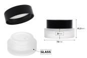 Стъклен буркан 30 мл  с черна матова капачка пластмасово уплътнение и вътрешна пластмасова вложка -изображение_размери