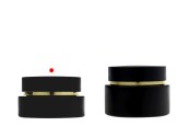 Стъклен матов буркан 30 мл с матова черна капачка с уплътнител и пластмасова вътрешна вложка-изображение_група