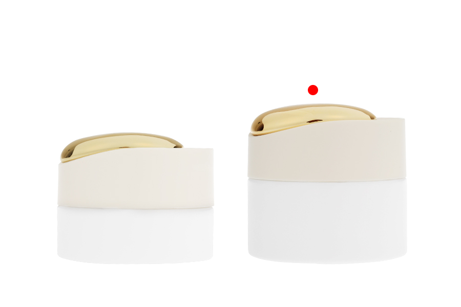 Стъклен луксозен бял матов буркан 50 мл  за крем с капчка с уплътнител и вътрешна пластмасова вложка-изображение_група