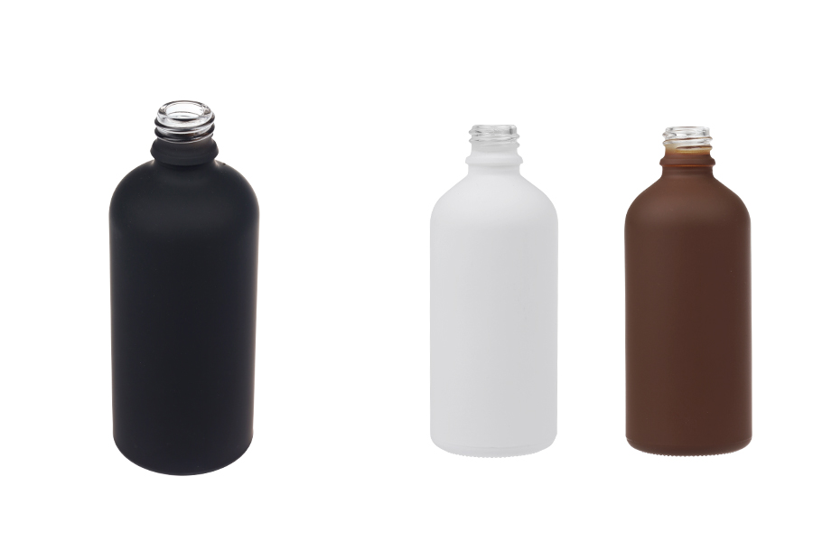 100 мл стъклена бутилка за етерични масла с чучур PP18 в различни цветове гума-изображение_продукт