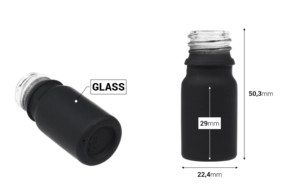 5 мл стъклена бутилка за етерични масла с чучур PP18 в различни цветове гума-изображение_размери