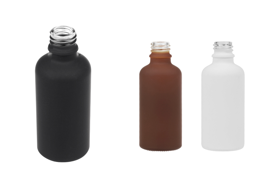 50 мл стъклена бутилка за етерични масла с чучур PP18 в различни цветове гума-изображение_продукт