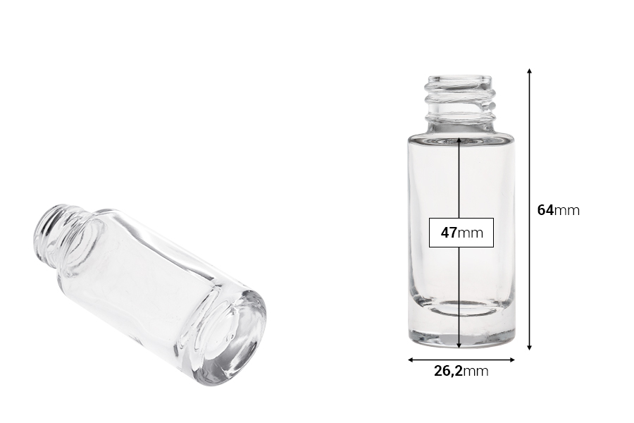 Прозрачна стъклена цилиндрична бутилка 10 мл-изображение_размери
