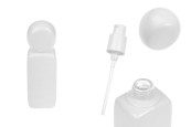 Бяла стъклена бутилка 40 мл с помпа за крем  и капачка-изображение_продукт
