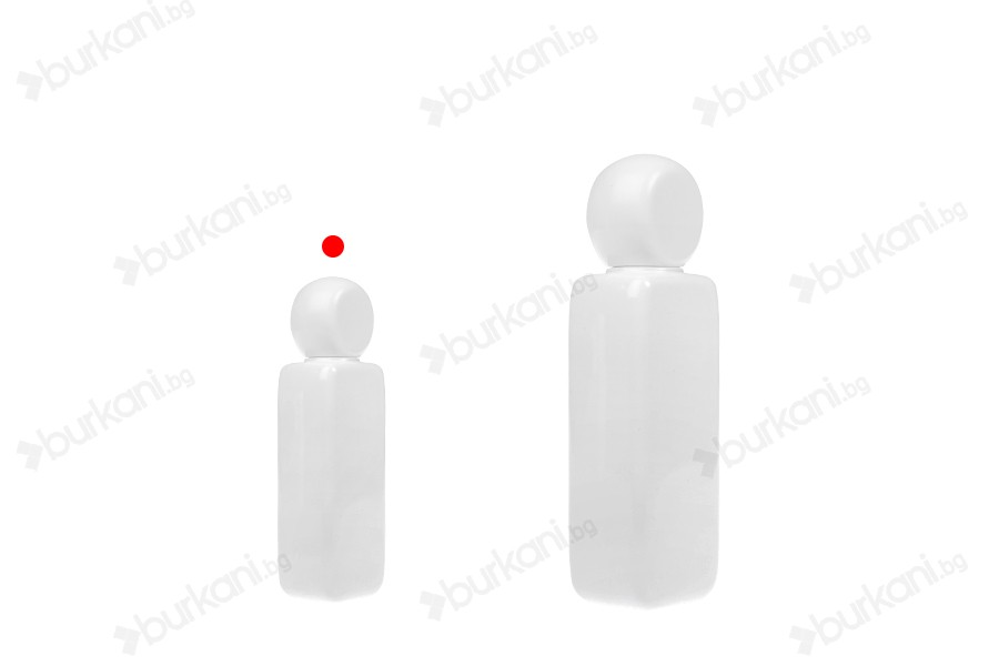Бяла стъклена бутилка 40 мл с помпа за крем  и капачка-изображение_група