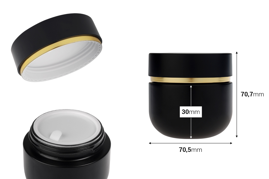 Стъклен буркан 100 мл с капачка (с вътрешно уплътнение) и пластмасова вътрешна вложка-изображение_размери