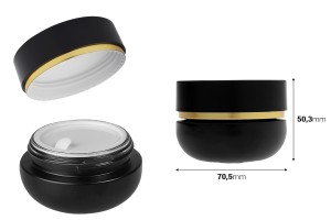 Стъклен буркан 30 мл с капачка (с пластмасово уплътнение) и пластмасова вътрешна вложка -изображение_размери