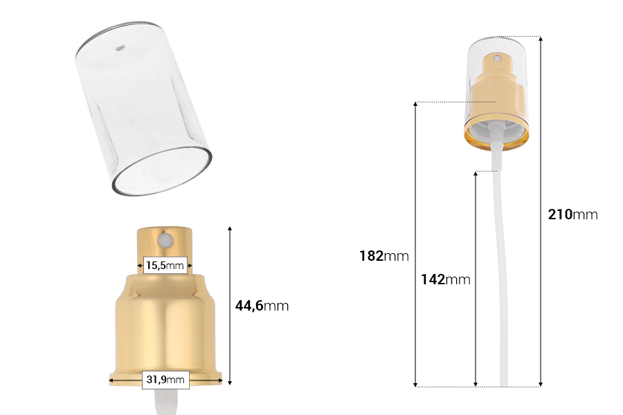 24/410 пластмасов спрей с алуминиево покритие и прозрачна капачка-изображение_размери
