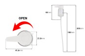 Пластмасова помпа за крем PP24/410 с външна пружина и  open - close механизъм-изображение_размери