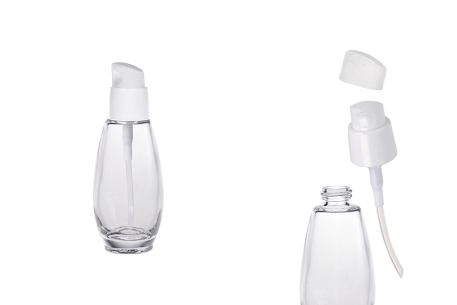 Стъклена бутилка 50 мл с пластмасова помпа  (PP18)-изображение_продукт