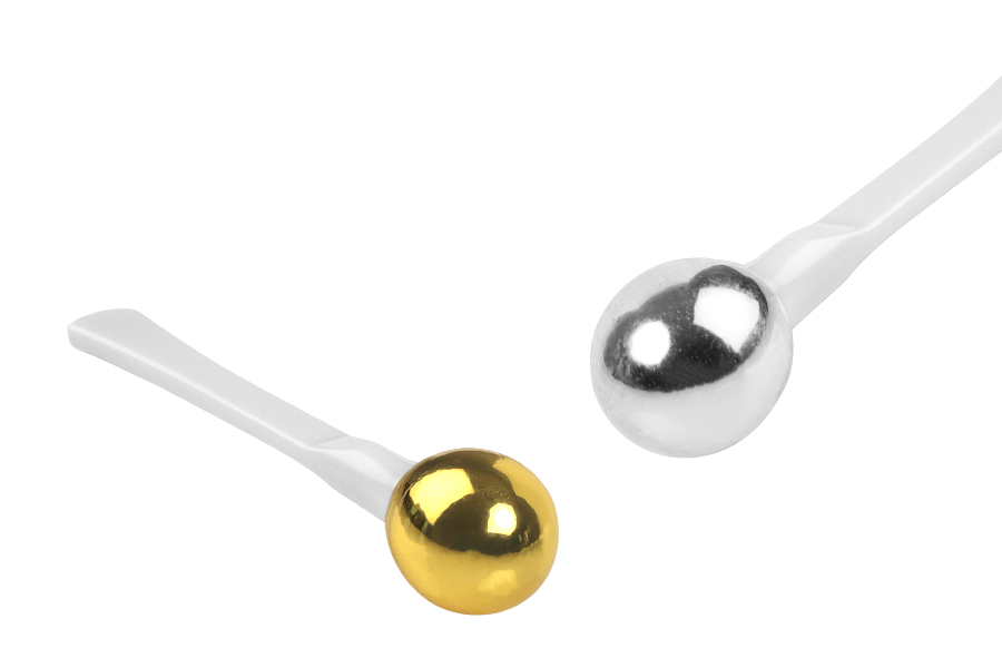 Пластмасова шпатула за крем 57 мм с кръгъл сребрист или златист метален връх-изображение_продукт