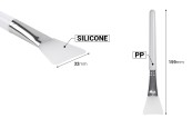 Силиконова шпатула - четка 159 мм с пластмасова дръжка за крем със сребърен детайл Силиконова шпатула - четка 159 мм с пластмасова дръжка за крем със сребърен детайл-изображение_размери