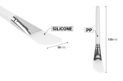 Силиконова шпатула - четка 159 мм с пластмасова дръжка със сребърен детайл за крем-изображение_размери
