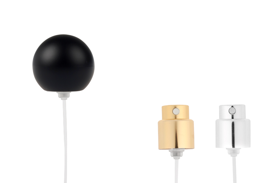 Спрей с черна матова сферична (голяма) капачка за парфюмни бутилки с 15 мм кримпване за безопасно затваряне-изображение_продукт