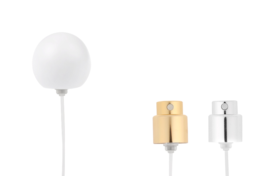 Спрей с бяла матова сферична (малка) капачка за парфюмни бутилки Кримп 15 мм -изображение_продукт