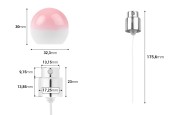 Спрей с розова градиентна сферична (малка) капачка за парфюмни бутилки с 15 мм кримпване за безопасно затваряне-изображение_размери