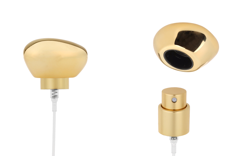 Комплект - алуминиев спрей и луксозна златна капачка за бутилки с отвор 15/400-изображение_продукт