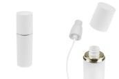 Бутилка от 50 мл в бял МАТОВ цвят със сребърна или златна ивица, със спрей и бяла МАТОВА капачка-изображение_продукт