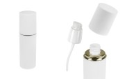 Бутилка 50 мл в бял МАТОВ цвят със сребърна или златна ивица, с помпа за крем и бяла МАТОВА капачка Бутилка 50 мл в бял МАТОВ цвят със сребърна или златна ивица, с помпа за крем и бяла МАТОВА капачка