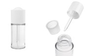 Пластмасова (PETG) бутилка от 30 мл с бял капкомер с бутон и цедка-изображение_продукт