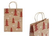 Коледни хартиени подаръчни торбички с размери 210x110x270 мм  - 12 бр.-изображение_продукт