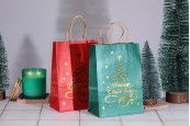 Коледни хартиени подаръчни торбички с размери 150x75x210 мм  - 12 бр.-изображение_група