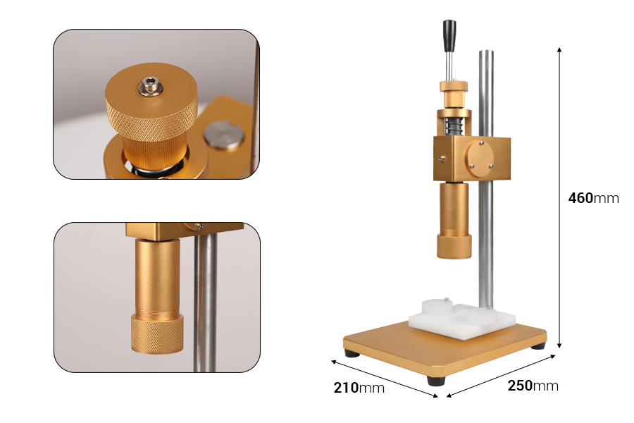 Ръчен инструмент зазатваряне на бутилки за парфюми с 15 mm КРИМП (изисква използването на инструменти 15-1912 и 16-2259) Ръчен инструмент зазатваряне на бутилки за парфюми с 15 mm КРИМП (изисква използването на инструменти 15-1912 и 16-2259)-изображение_размери