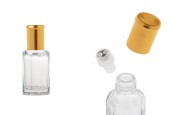 Стъклена шестоъгълна бутилка рол-он 10 мл с метално топче и златиста капачка-изображение_продукт