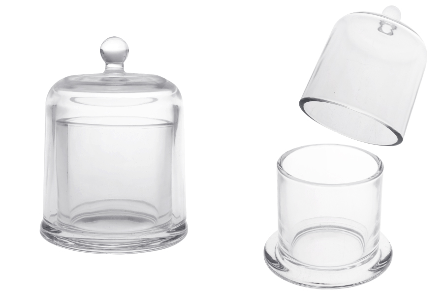 Декоративен стъклен съд (камбана) 120 мл с капачка -изображение_продукт