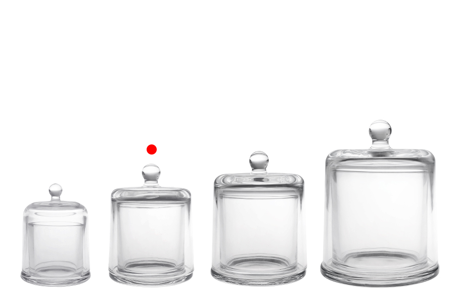 Декоративен стъклен съд (камбана) 210 мл с капачка-изображение_група