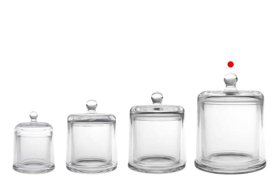 Декоративен стъклен съд (камбана) 730 мл с капачка-изображение_група