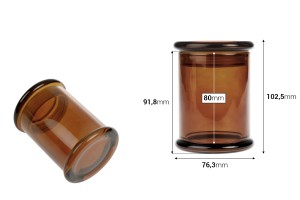 Стъклен буркан 220 мл със стъклена херметично затваряща се капачка-изображение_размери