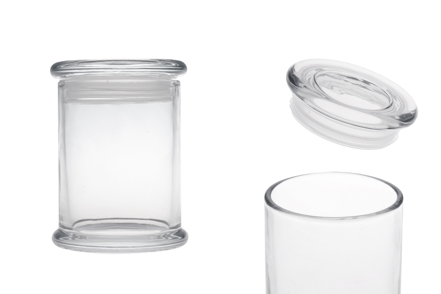 Прозрачен стъклен буркан 220 мл със стъклена капачка-изображение_продукт