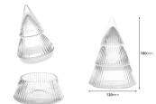 Стъклен съд за свещ във формата на дърво 120x180 мм-изображение_размери