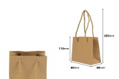 Хартиена подаръчна чанта с размер 145x60x115 mm   - 12 бр.-изображение_размери
