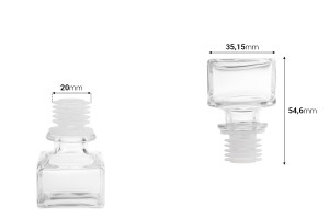 Квадратна стъклена тапа Φ 19.5-изображение_размери
