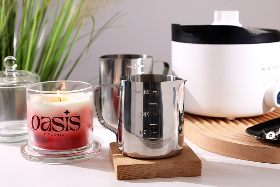 Съд от неръждаема стомана (инокс) 350мл с градуировка и дръжка-изображение_група