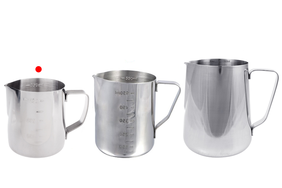 Съд от неръждаема стомана (инокс) 350мл с градуировка и дръжка-изображение_група