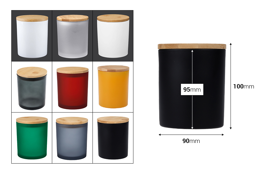 Стъклен буркан 100х90 мм с дървена капачка-изображение_размери