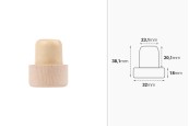 Синтетичен силиконов корк Φ23 с дозатор (размер 32x18) -изображение_размери
