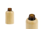 Стъклена бутилка за етерични масла 10 мл с гърловина  PP18 и бамбуково покритие-изображение_продукт