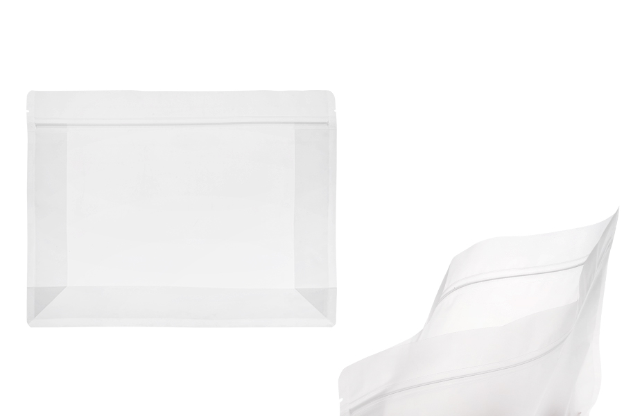 Полупрозрачни торбички Doy Pack 295x40x230 мм с цип и термозапечатване - 50 бр.-изображение_продукт