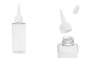 Пластмасова (PET) прозрачна бутилка от 100 мл с "нос" и бяла винтова капачка-изображение_продукт