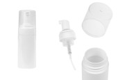 Пластмасова (PET) бяла бутилка 100 мл с бяла помпа за пяна и капачка-изображение_продукт