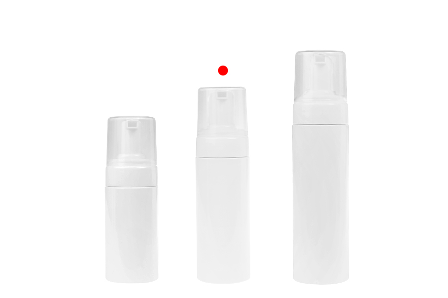 Пластмасова (PET) бяла бутилка 150 мл с бяла пенлива помпа и капачка-изображение_група