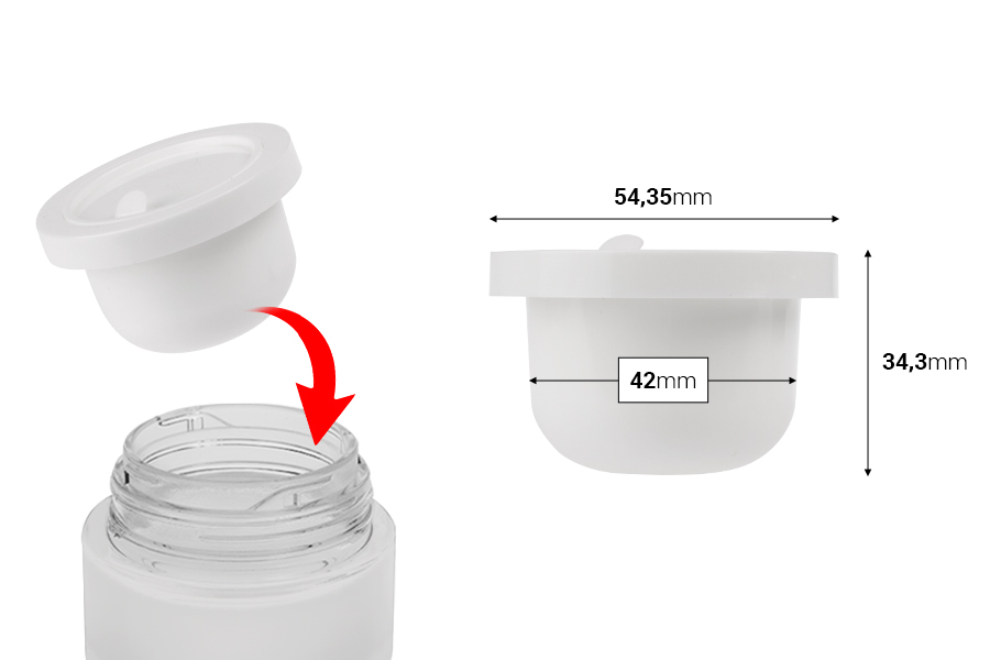 Резервен вътрешен бял буркан с пластмасова вложка  за код 19-5413-изображение_размери