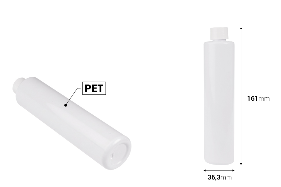 Резервна вътрешна бяла бутилка с бяла капачка за код 19-5412-изображение_размери