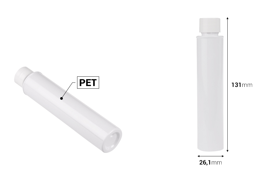 Резервна вътрешна бяла бутилка с бяла капачка за код 19-5411-изображение_размери