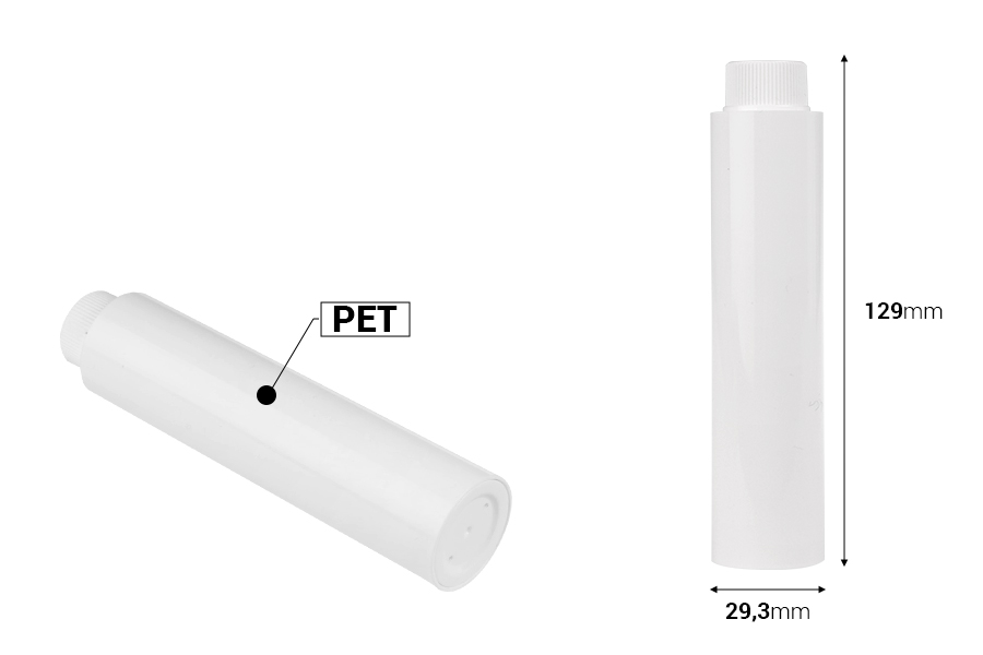 Резервна вътрешна бяла бутилка с бяла капачка за код 19-5409-изображение_размери